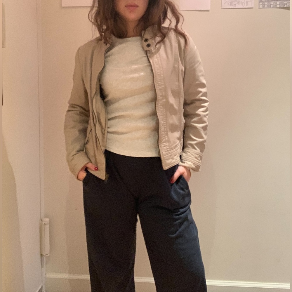 🤍LEATHER JACKET BAGATELLE IN CREME